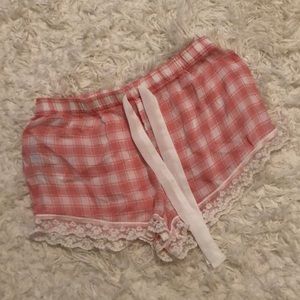 Sexy lace bottom pink shorts